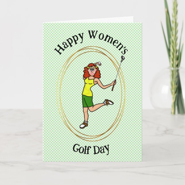 Carte de Jour de Golf pour femmes - Red Haired Wom (Devant)