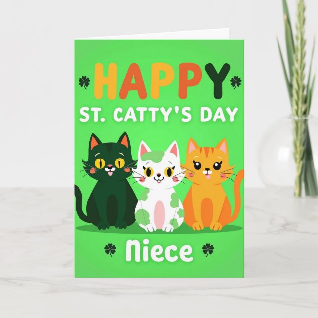 Carte de jour de la fête de Sainte-Catty pour nièc (Devant)