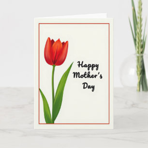 Carte de jour de la Fête des mères à Fleur Rouge A