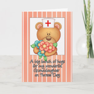 Carte de jour de la petite-fille avec infirmière T