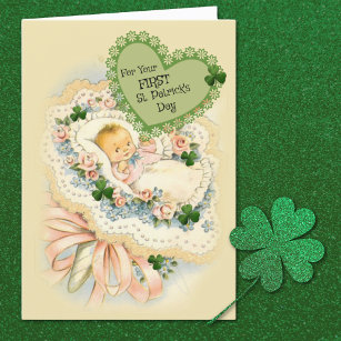 Carte de jour de la première St. Patrick pour bébé