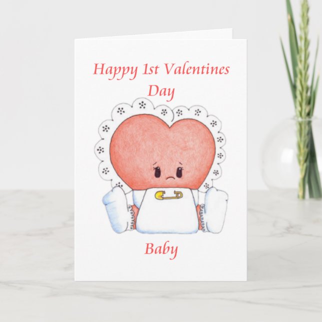 Carte de jour de la première Valentines pour bébé  (Devant)