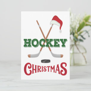 Carte De Jour De Noël De Hockey Pour Joueurs De Ho
