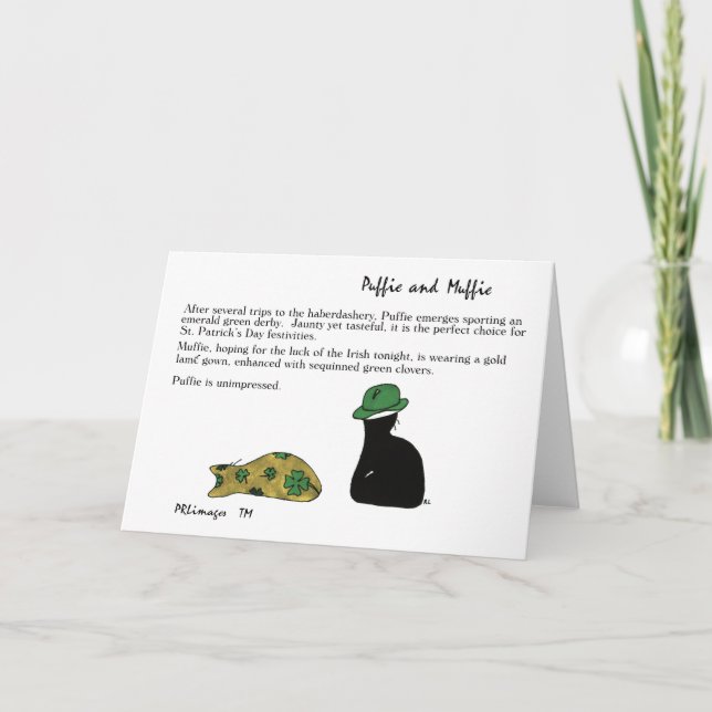 Carte de jour de Puffie et de Muffie St Patrick (Devant)