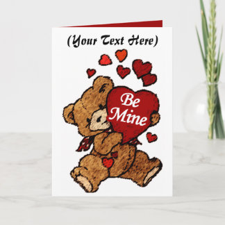 Carte de jour de Saint Valentin, ours en peluche,