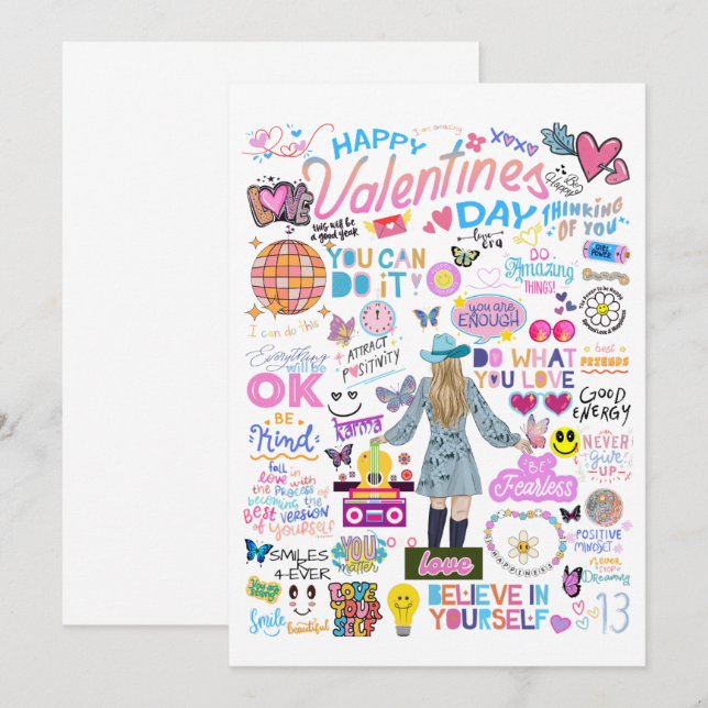 CARTE DE JOUR DE VALENTINE INSPIRÉE PAR SWIFT (Devant / Derrière)