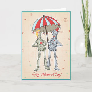 carte de jour de valentines de robots d'homme de