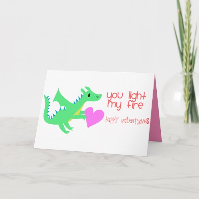 Carte de jour de Vallentines de Dragon Cute (Devant)