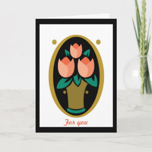 Carte de jour des mères de tulipes hollandaises à 