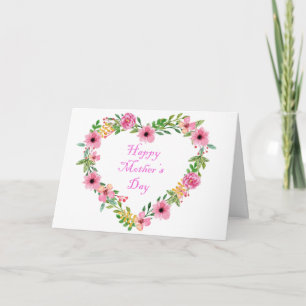 Carte de jour des mères du coeur floral