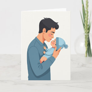 Carte de Jour des Pères avec une Étreinte Tendre