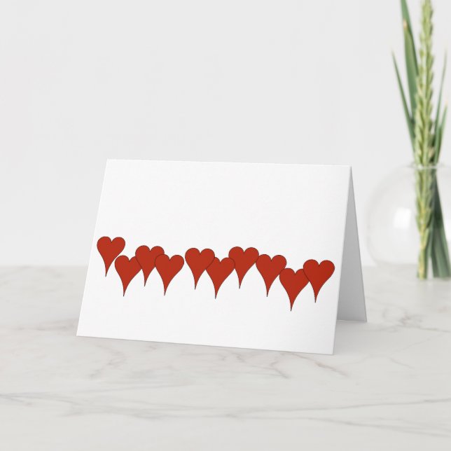 Carte de Jour des Valentines des Coeurs rouges (Devant)