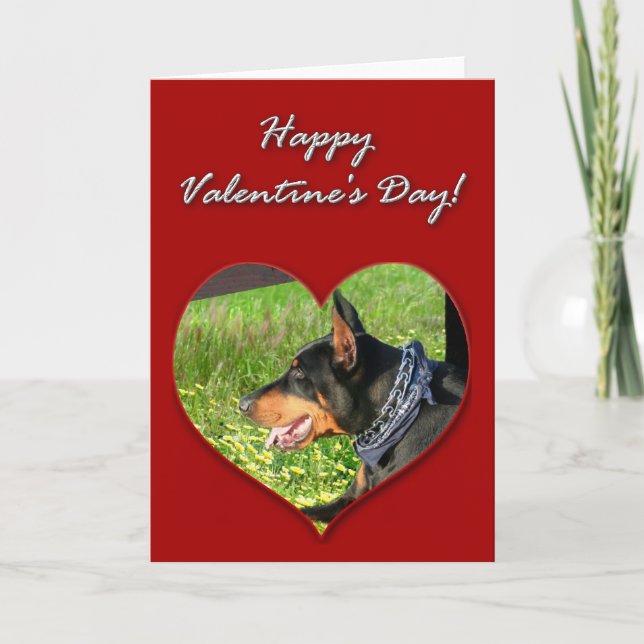 Carte de jour Doberman Pinscher Valentines (Devant)