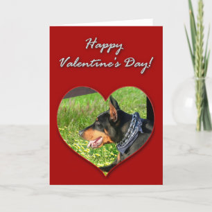 Carte de jour Doberman Pinscher Valentines