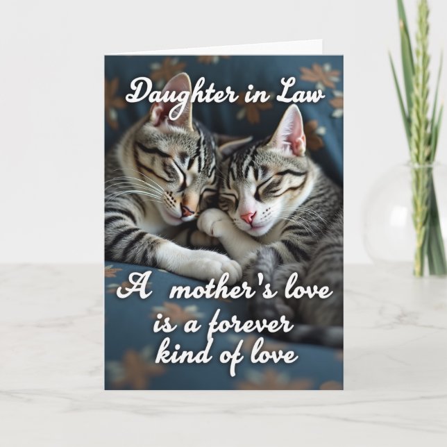 Carte de jour douce avec chatons endormis (Devant)