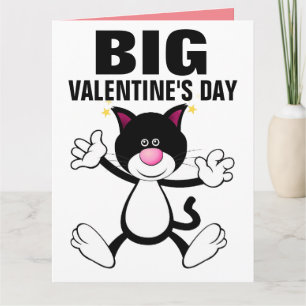 CARTE DE JOUR DU CHAT HUG VALENTINE SURGRANDISSÉ