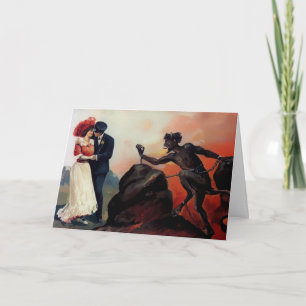 Carte de jour du diable victorien vintage Valentin