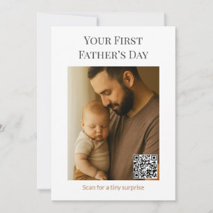 Carte de jour du premier père avec QR Surprise