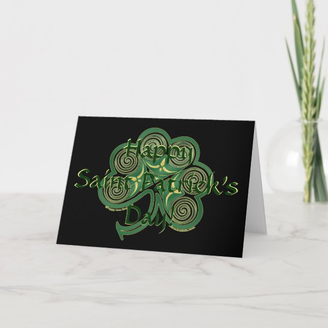 Carte de jour du Shamrock irlandais St. Patrick (Devant)