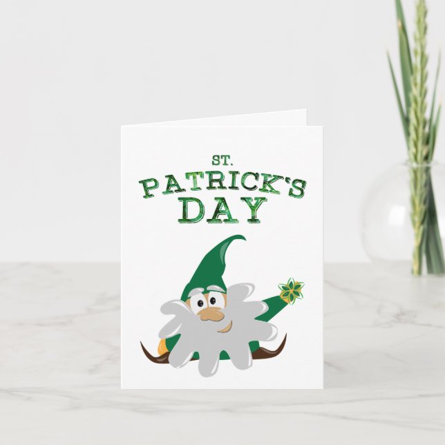 Carte de jour férié St. Patrick Gnome (Devant)