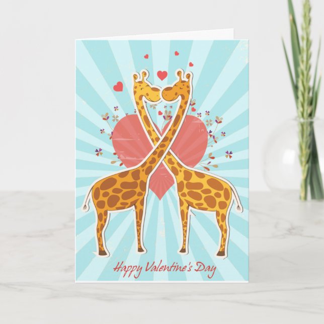 carte de jour girafe valentines (Devant)