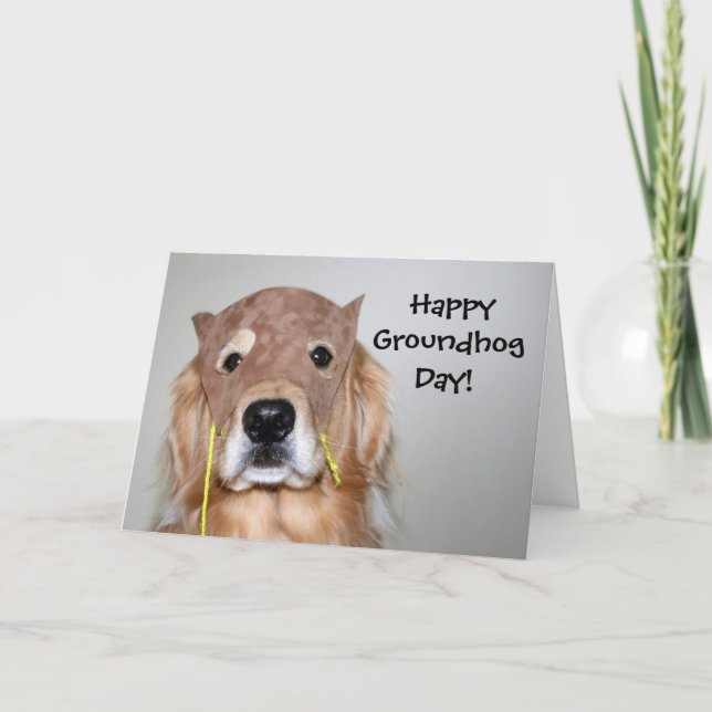 Carte de jour Golden Retriever Groundhog (Devant)