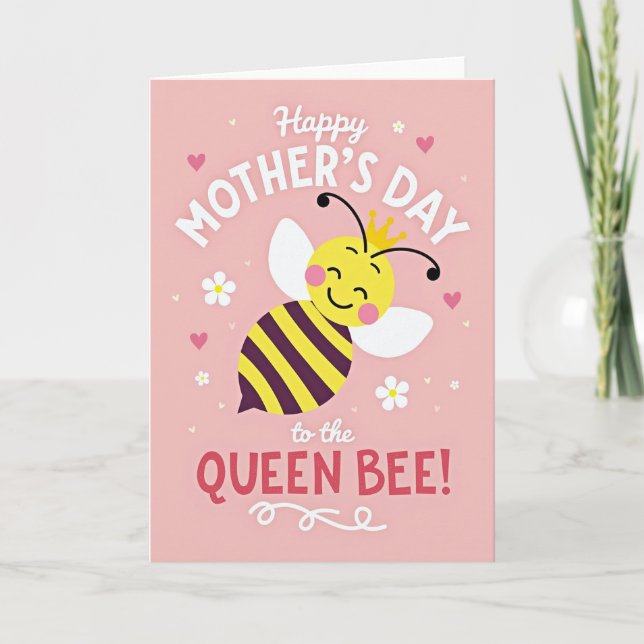 Carte de jour heureux avec un insecte mignon (Devant)