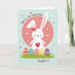 Carte de Jour Heureux Lapin et Œufs