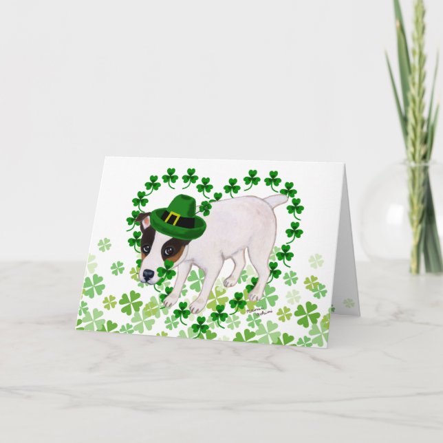 Carte de jour Jack Russell Terrier St. Patrick (Devant)