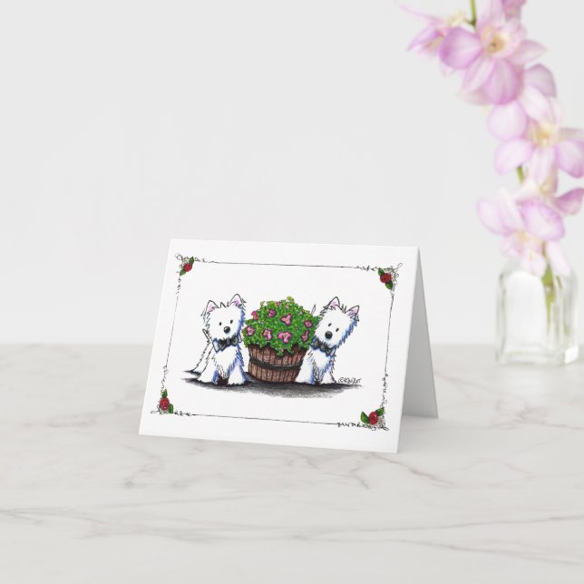 Carte de jour KiniArt Mariage Westies Valentines (Orchidée)