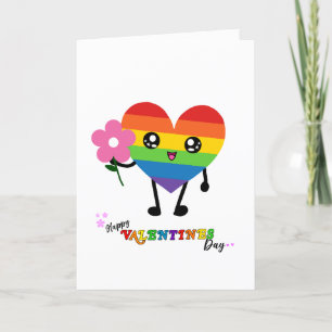 Carte de jour LGBTQ Rainbow Valentines
