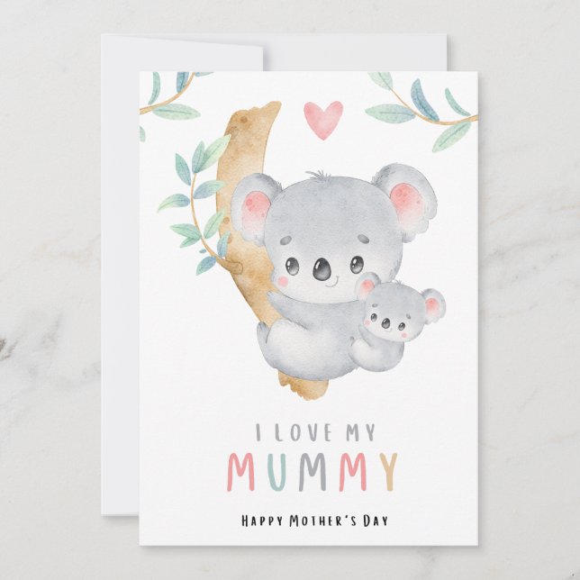 Carte de jour maman ours mignonne mère | adorable  (Devant)