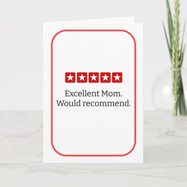Carte de jour mère Humour Meilleure maman 5 étoile (Devant)