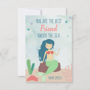 Carte de jour Mermaid Valentines pour les enfants 