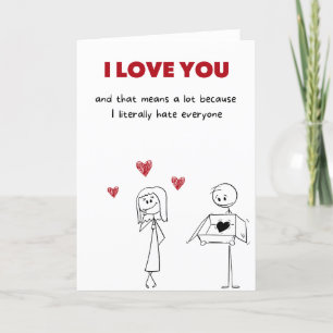 Carte de jour minimaliste Doodle Art Valentines