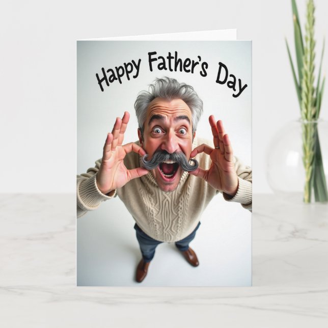 Carte de jour portrait de papa qui rit (Devant)