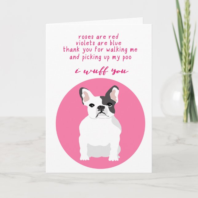 Carte de jour pour les Valentines de Bulldog Franç (Devant)