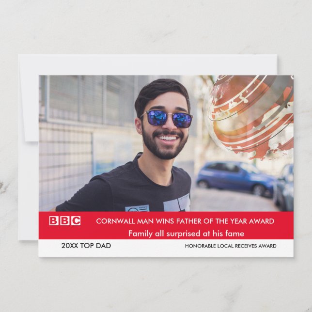 Carte de jour pour père amusant 🎉 Fake UK TV News (Devant)