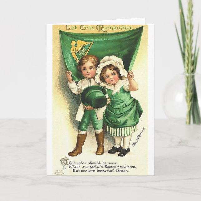Carte de jour St. Patrick pour enfants irlandais v (Devant)