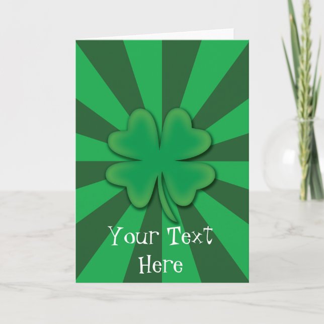 Carte de jour St.Patrick pour quatre feuilles (Devant)