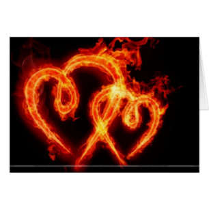 Carte de jour Valenties Coeur flamboyant