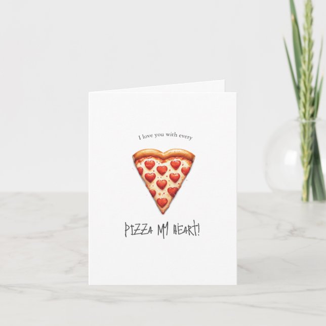 Carte de jour Valentines avec tranche de pizza Coe (Devant)