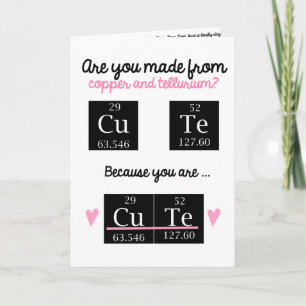 Carte de jour Valentines de chimie amusante