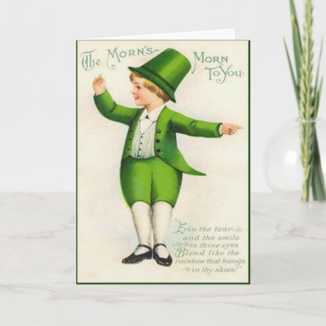 Carte de jour vintage Leprechaun St Patrick (Devant)