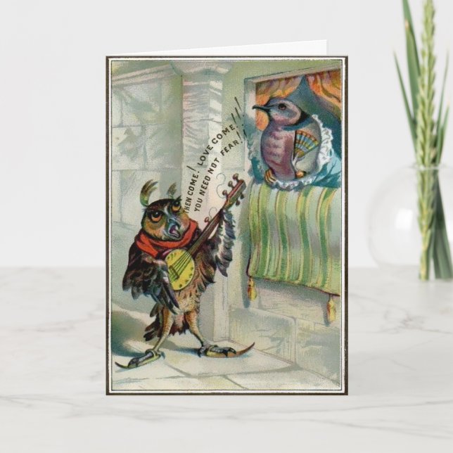 Carte de jour vintage Owl Valentines (Devant)