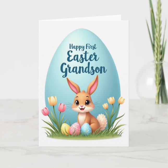 Carte de Joyeuses Pâques pour Petit-Fils (Devant)