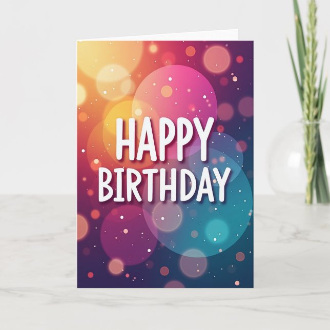 Carte de joyeux anniversaire à dégradé vibrant (Devant)