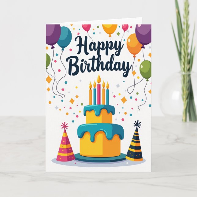Carte de Joyeux Anniversaire à pois (Devant)