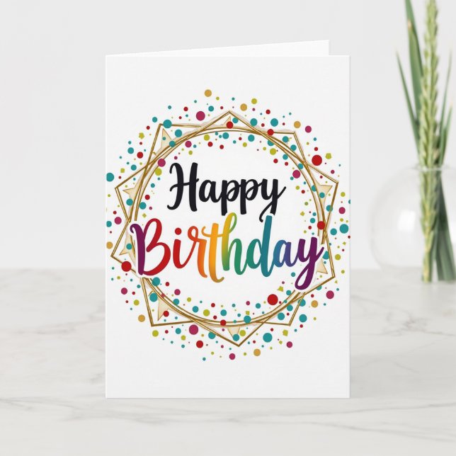 Carte de joyeux anniversaire arc-en-ciel (Devant)