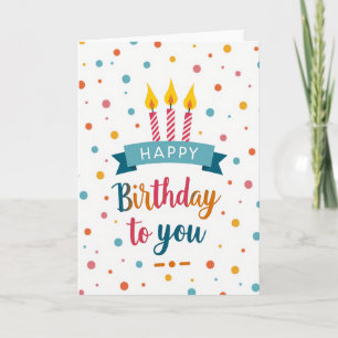 Carte de joyeux anniversaire avec bougie rayée